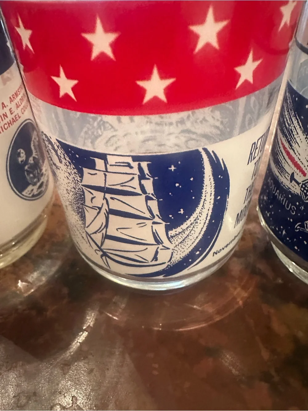 Set of 3 NASA Apollo Glasses